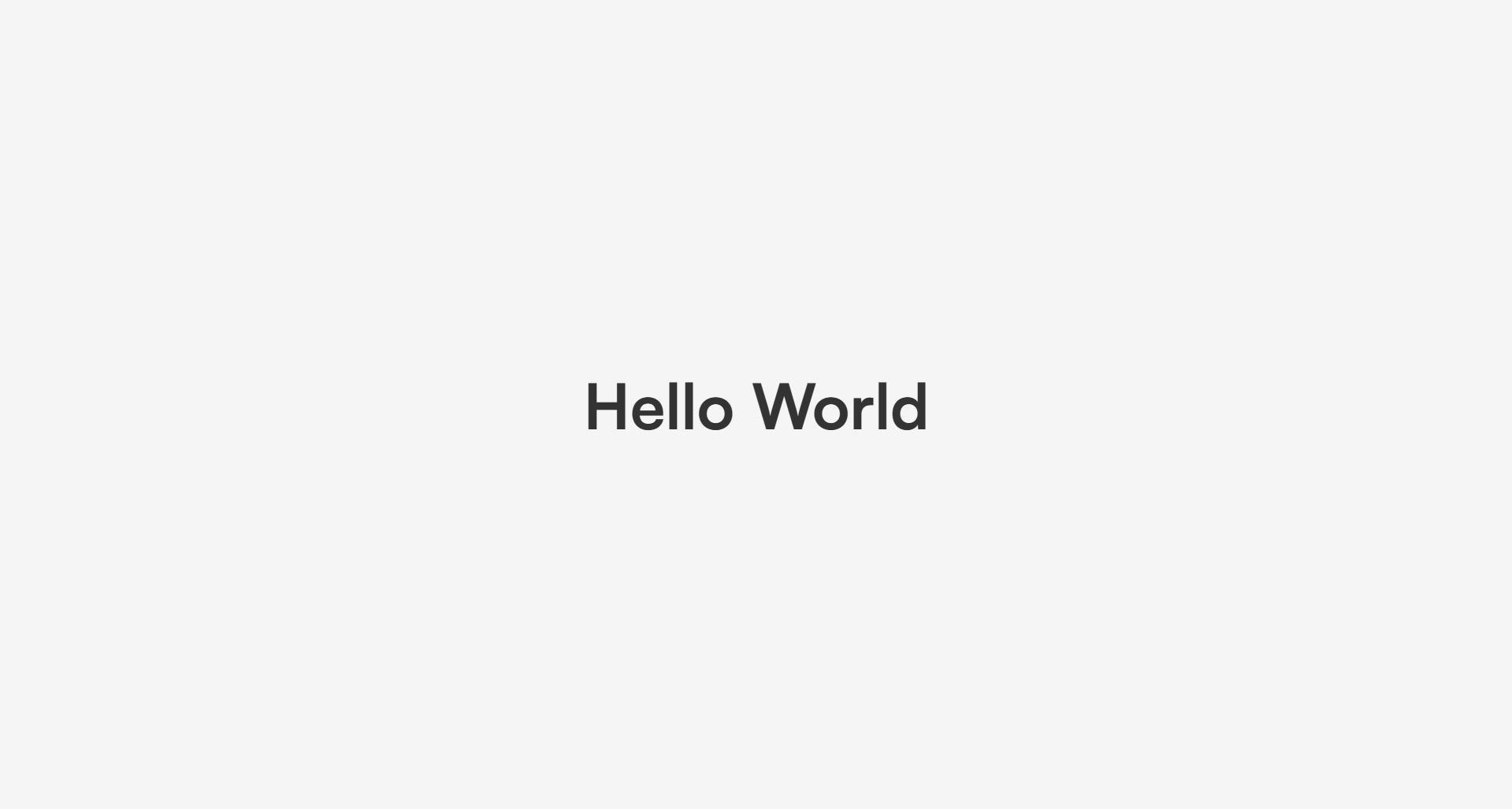 Hello World - First Project